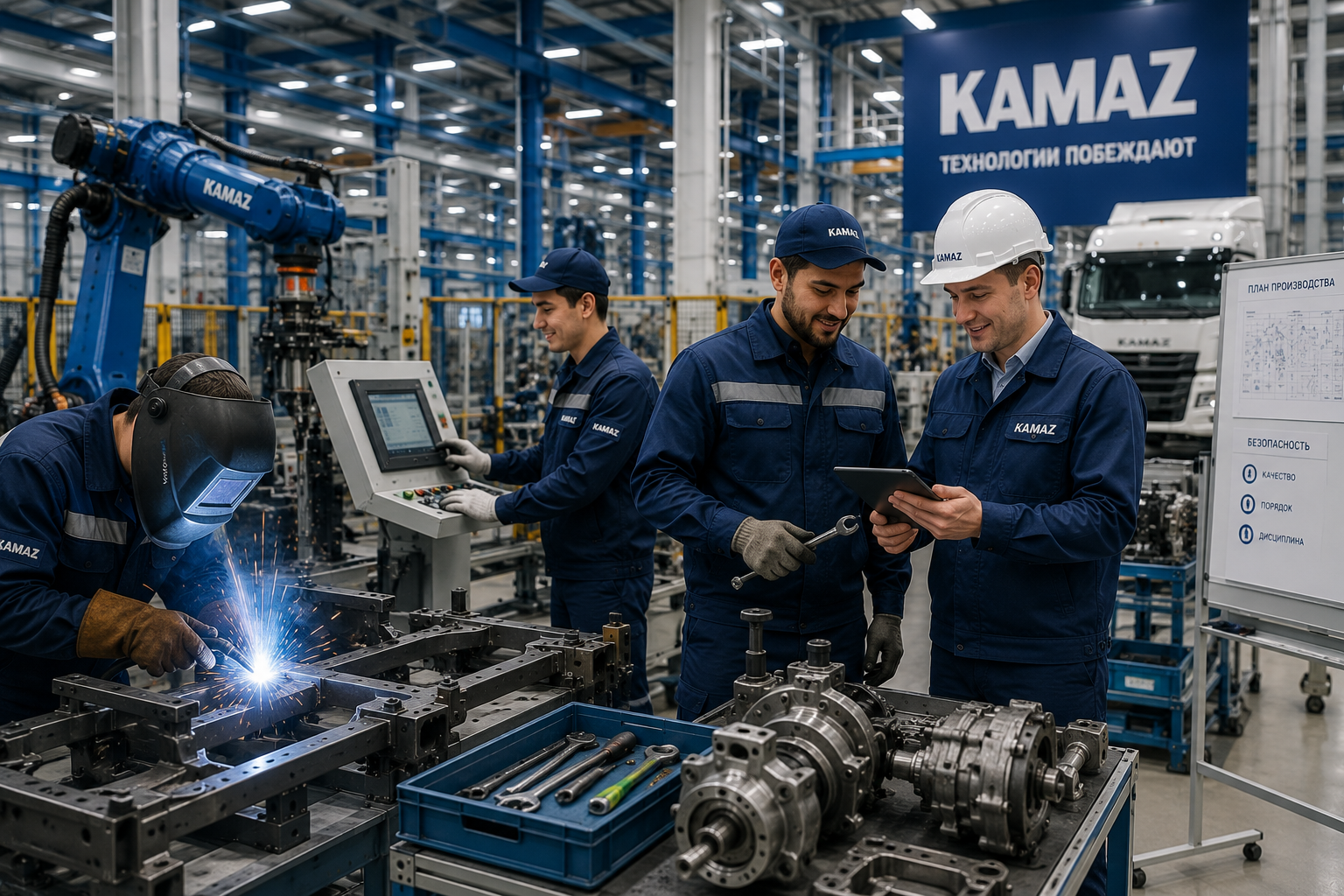 Команда специалистов Кама Профи на производстве